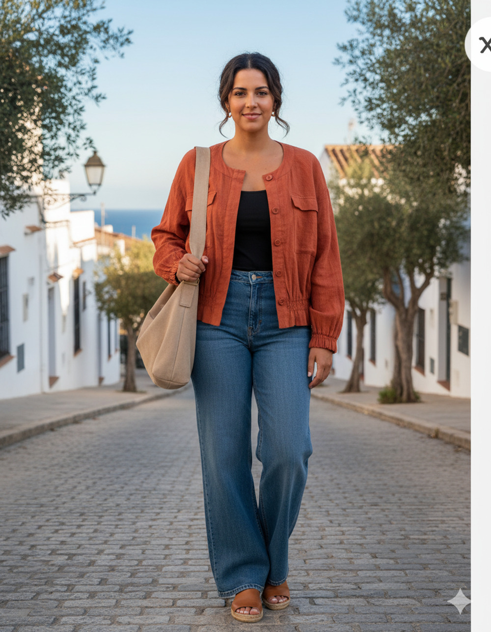 Womens Utility Bomber linen blend terracotta transitional Jacket Shacket XXL
